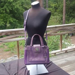 Cole Haan purple leather crossbody satchel